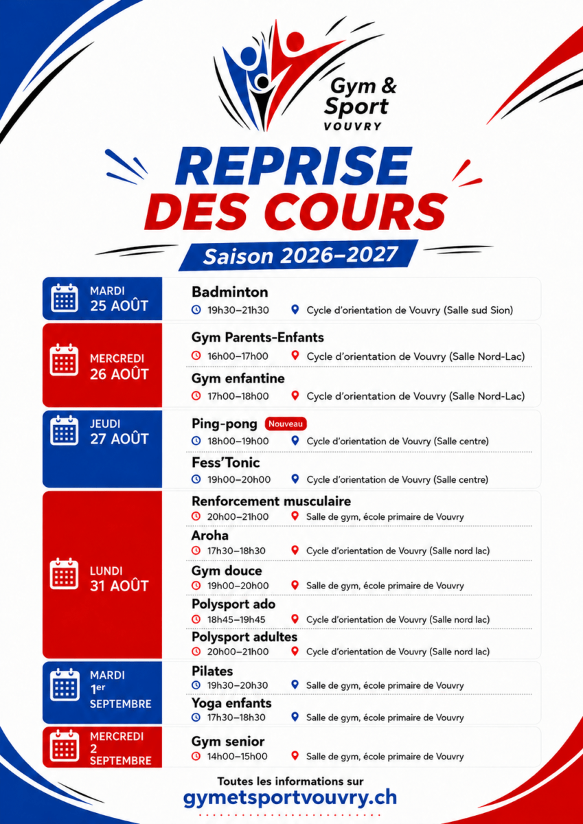 Reprise des cours 2026–2027 : c’est parti !